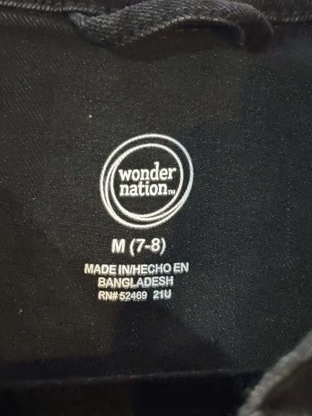 Wonder Nation Girls Black Distressed Cropped Denim Jacket Size M 7-8